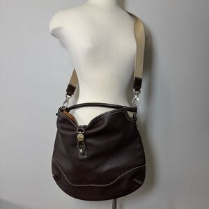 Dooney & Bourke Logo Lock Hobo Large Shoulder Bag Pebbled Leather